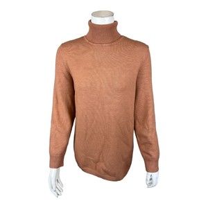 Joan Rivers Womens Long Sleeve Asymmetrical Hem Turtleneck Top Fawn X-Large Size